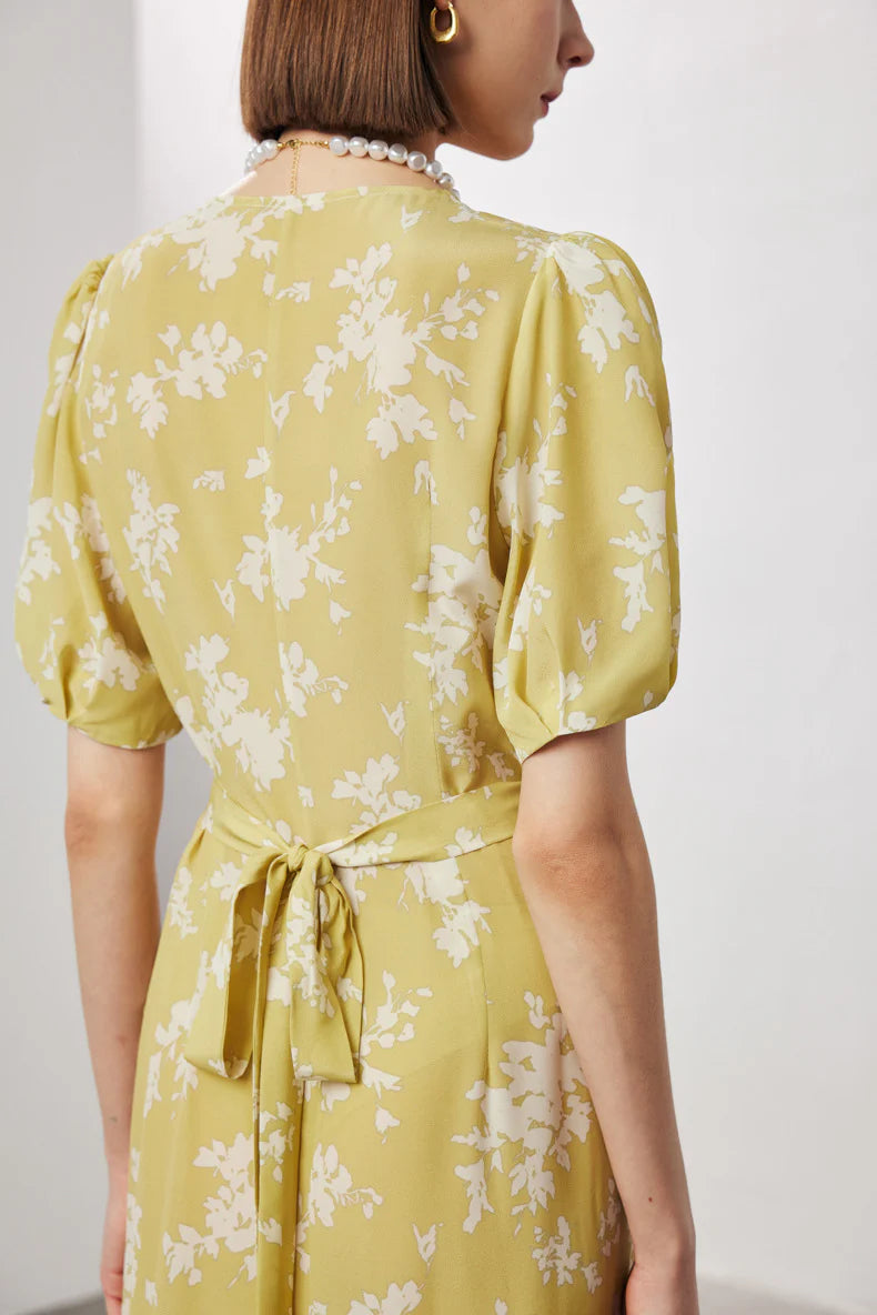 Floral Wrap Midi Dress